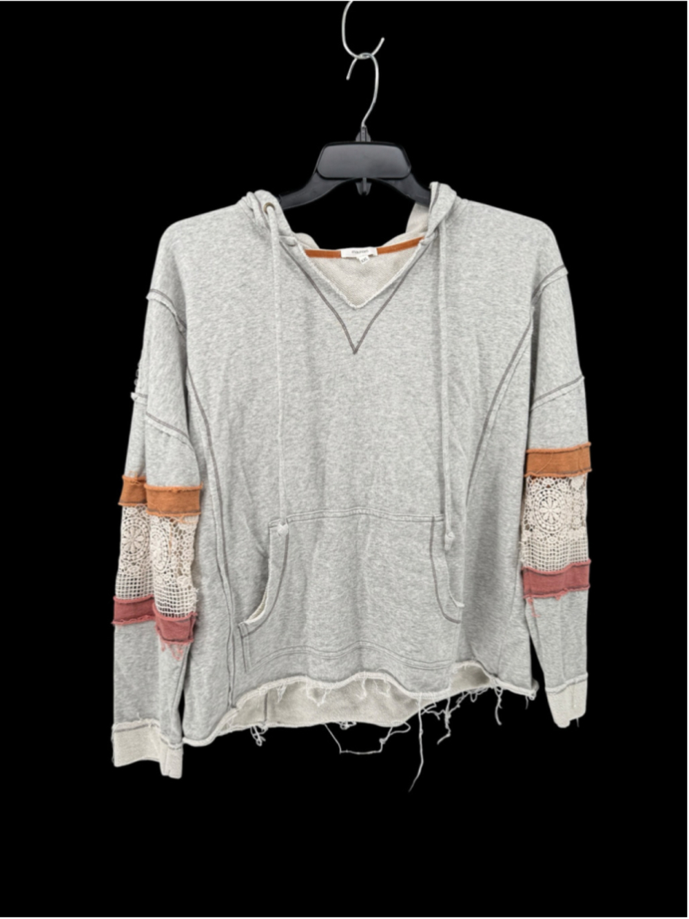 Women's maurices Hoodie Sweatshirt XXL Grey Brown Lace Detail